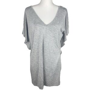 Dotti Women’s Small Gray Tunic Top Dress Boho Minimal Clean Girl Winged Sleeves‎